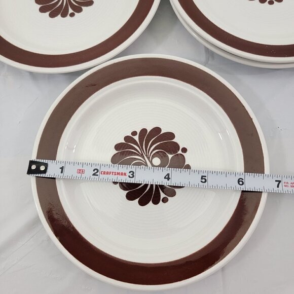 Vtg Egersund Norway TANA Brown Retro Appetizer Dessert Bread & Plates – Set of 4 - Picture 12 of 12